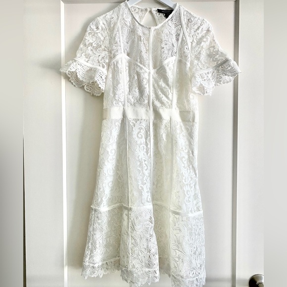 French Connection Cabrera lace mix white dress - Picture 2 of 7